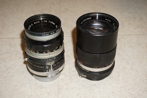 Nikon Nikkor-s Auto 1.2.8 F/35mm and Vivitar Lens Lot of 2