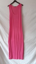 Ladies Pink Sleeveless Maxi Bodycon Stretch Racer Back Dress. Size 16 Whats Uppp