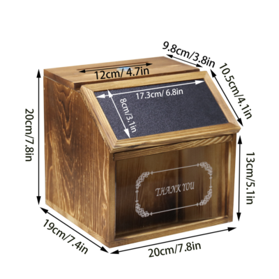 SEWACC Holz Spendenbox Mit Schloss - Abschließbare Sammelbox Für Fundraising 29x19.5x15cm