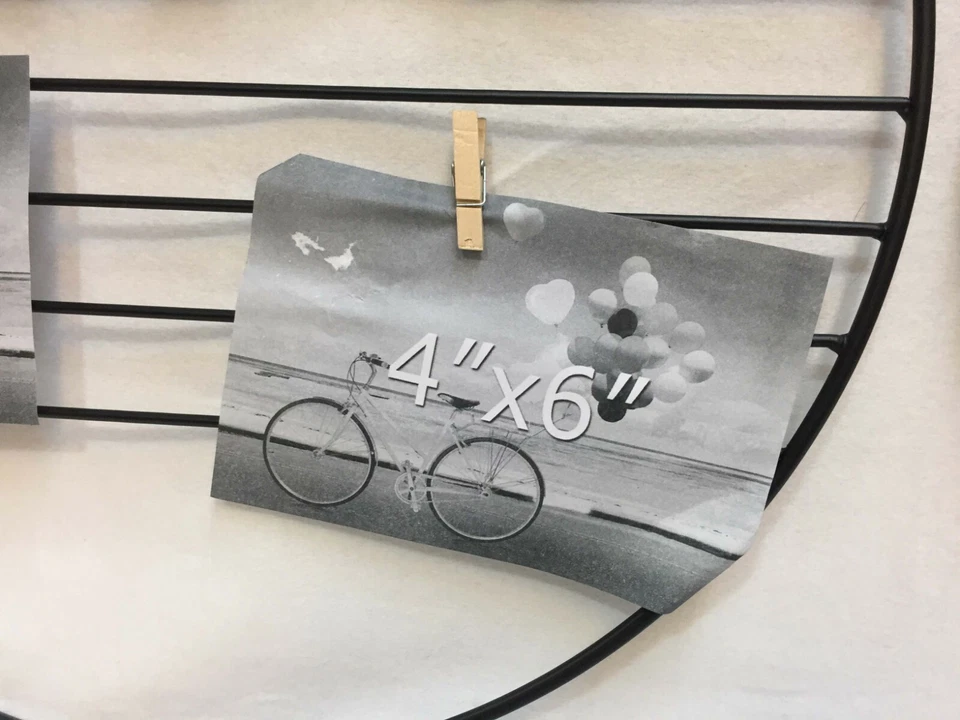 Black Metal Photo Holder Collage Frame w/ Clothespins Clips LOVE Theme Lot of 2 - Image 4 of 4