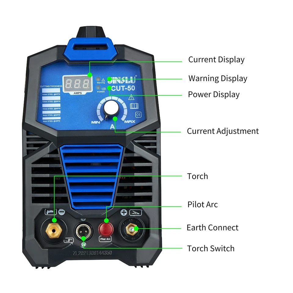 220伏/110伏切割-55升等离子切割机55安培非触摸先导弧空气切割机 — 第 4/4 张图片
