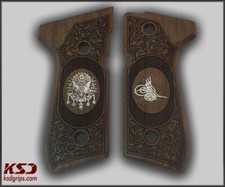 KSD Brand Beretta 92FS, 92A1, 92G, 92D, 96, M9 Compatible Walnut Grips Framed