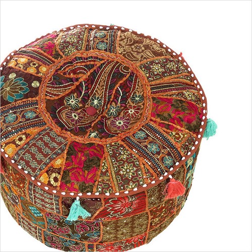 Indian Bohemian Decorative Pillow Ottoman Pouf Cover Vintage Cushion Cover US - Picture 22 of 25