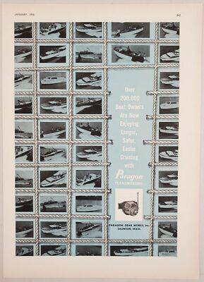 1956 Print Ad Paragon Gear Works Boat Transmissions Taunton,Massachusetts
