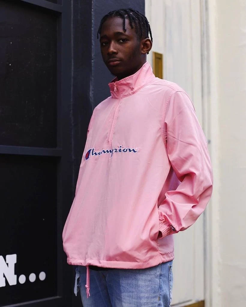Pullover Supreme x Champion rosa mezza cerniera taglia L