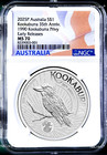 2025 1oz Silver Kookaburra NGC MS 70 $1 Coin 35th Anniversary 1990 Privy ER