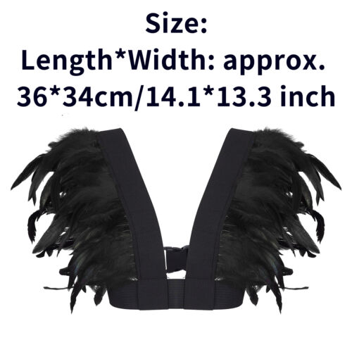 1Pc Unisex Feather Cape Shawl Costume Accessory Festival Supply Props Cosplay - Picture 3 of 22