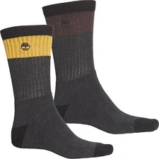 2 Pair Timberland Boot Socks, Gray, Men's Shoe Size 9-12, Gift, Crew L5 MP