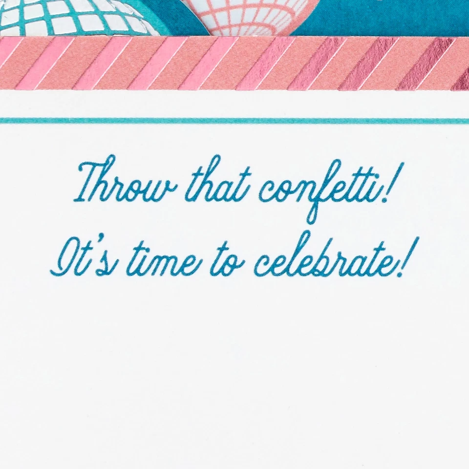 Hallmark Paper Wonder Pop Up Congratulations Card for Graduation (Disco Balls) - Image 4 of 4