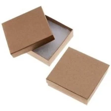 20 Pack Kraft 3.5 X 3.5 X 1 Inch Size Cotton Filled Jewelry Presentation Gift