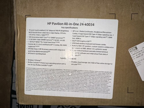 HP Pavilion 24-K0034 - 24" i5 10th 12GB 1TB SSD AiO PC READ - Picture 13 of 17