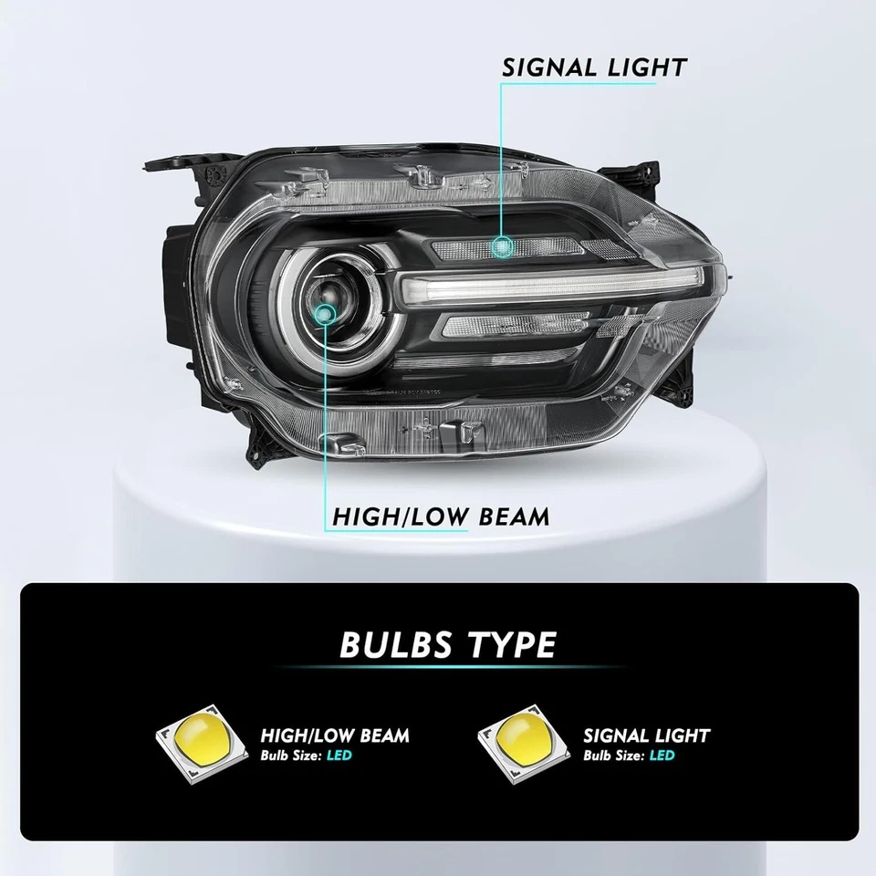 Faro LED completo para pasajero Ford Bronco Sport 2021-2024 lámpara derecha no halo Foto 2 de 4