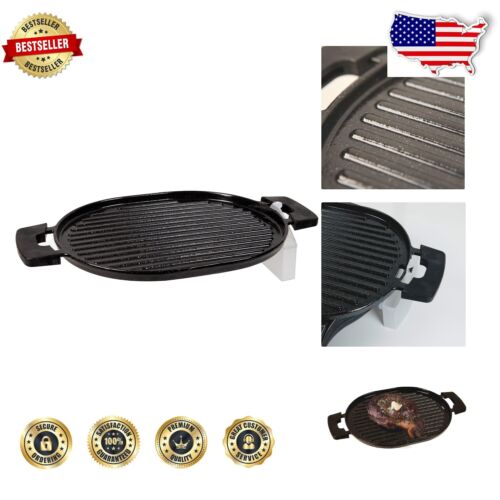 Eco-Friendly Cast Iron Grill Pan - Non-Stick & Fat Draining for Healthy Cooking