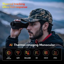 GTGUARD Thermal Monocular Ai 384x288 50Hz Wi-Fi Night Vision Camera Telescope
