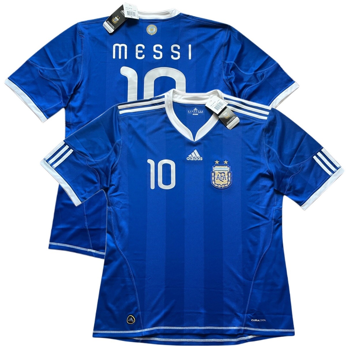 2010 Argentina Away Jersey #10 Messi XL World Cup adidas Soccer