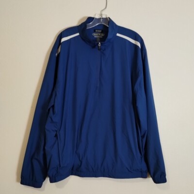 Pebble Beach Men's Large, Zip Up The Chest, Zipper Side Pockets, Blue Jacket