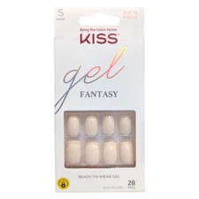 KISS Gel Fantasy, Ready To Wear Gel - 28 Nails Short, Cream - Glue Included