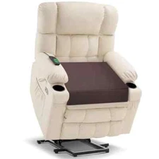 Recliner Cushions for Elderly 20x20x5 Inches w/ memory foam top Caramel