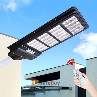Lampadaire Solaire Extérieur 400W - Détection Mouvement, IP67, Éclairage Jardin Et Allées