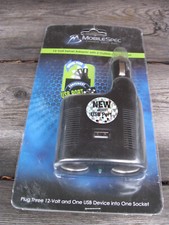 MobileSpec 12-Volt Swivel Adapter With 2-Outlets  USB Port For Cars Truck NEW 