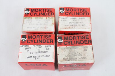 4 NEW NIB Brass Mortise Cylinder LSDA Lock LS-T1181X3 LS-T1002X26D 1'' Finish 26D