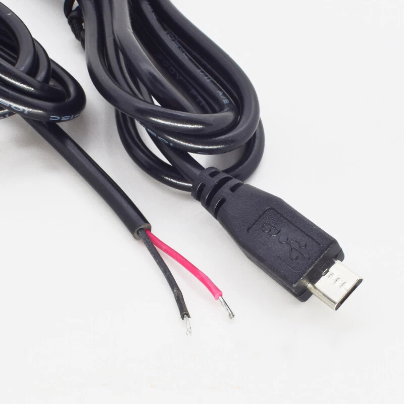 10pcs 1M/3.3ft Micro USB Male Plug Cable 2 wires Power Pigtail Cable Cord DIY - Image 2 of 4