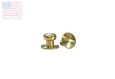 Extra Small 1/4" 6.5mm Screw Back Button Head Stud Screw, Brass, Craft 10 Sets