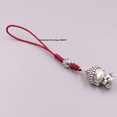 Echt 999 Feinsilber kleiner Buddha Handarbeit Charm Anhänger 80mm Länge