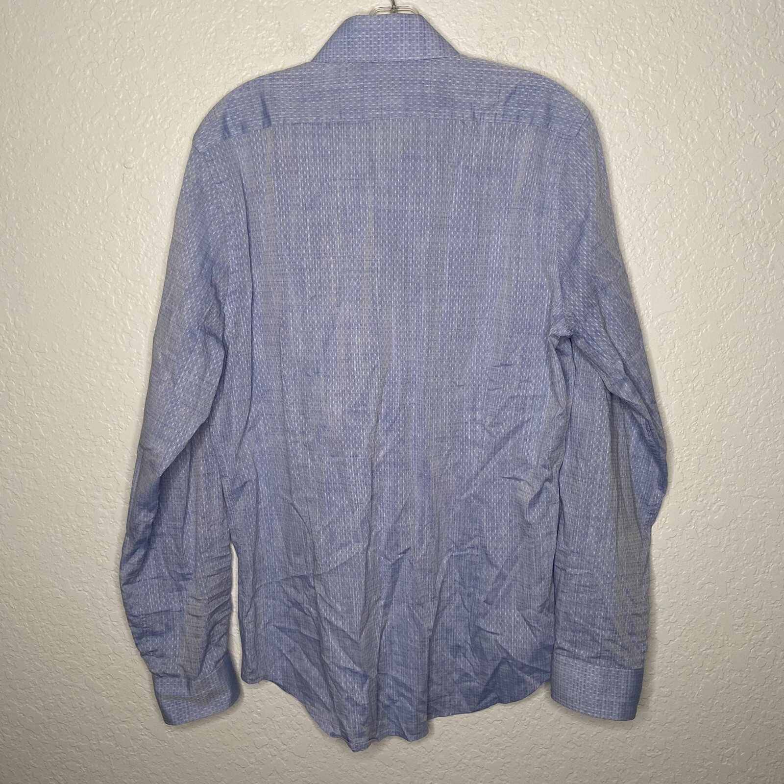 EXPRESS Mens Blue White Pattern Fitted Button Dow… - image 5