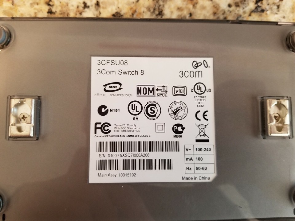 3COM 3CFSU08 8-Port Ethernet RJ45 Switch 662705512471| eBay