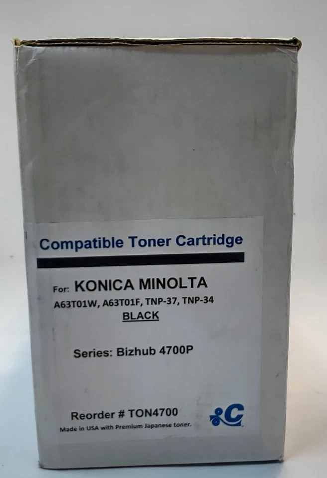 4700 P For Bizhub A63T01W TNP34 TNP37 MICR Compatible Toner For Konica -Minolta - Image 3 of 4