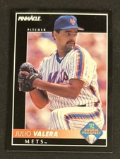1992 Pinnacle Julio Valera Baseball Rookie Prospect Card 267 Mets Pitcher VG O/C. rookie card picture