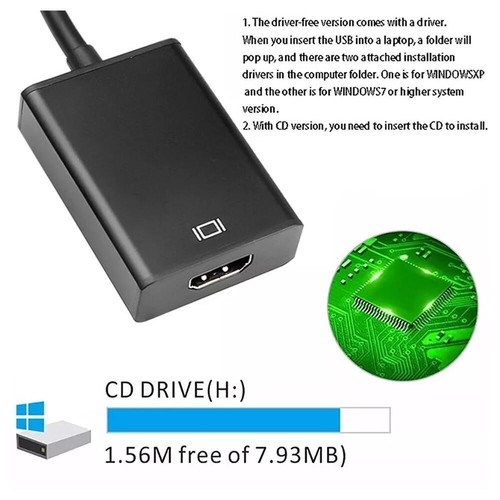 USB 3.0 zu auf HDMI Für Laptop PC HDTV HD 1080P Videokabel Adapter Konverter - Bild 4 von 11