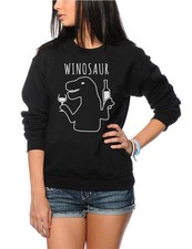 WinoSaur - Funny Wine Drinking Youth Womens Sweatshirt