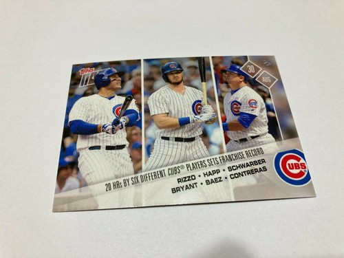 2017 Topps Now 542 Anthony Rizzo / Ian Happ / Kyle Schwarber / Kris Bryant / Javier Báez / Willson Contreras