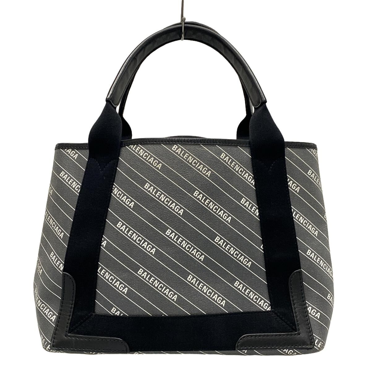 Auth BALENCIAGA Navy Cabas S 339933 Gray Black White PVC Auth BALENCIAGA Navy Cabas S 339933 Gray Black White PVC