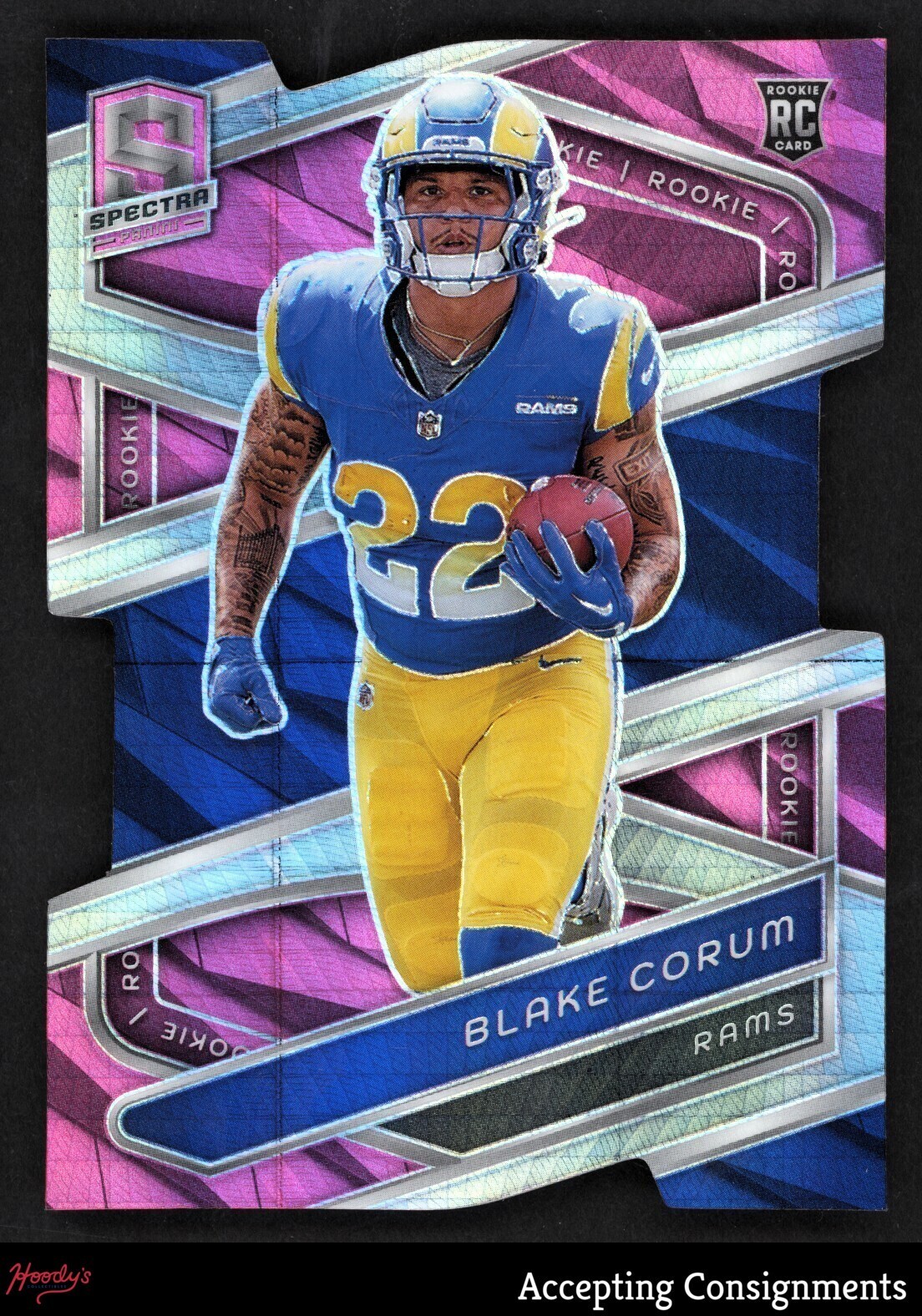 2024 Panini Spectra Neon Pink Die Cut #135 Blake Corum 15/20 ROOKIE RC RAMS