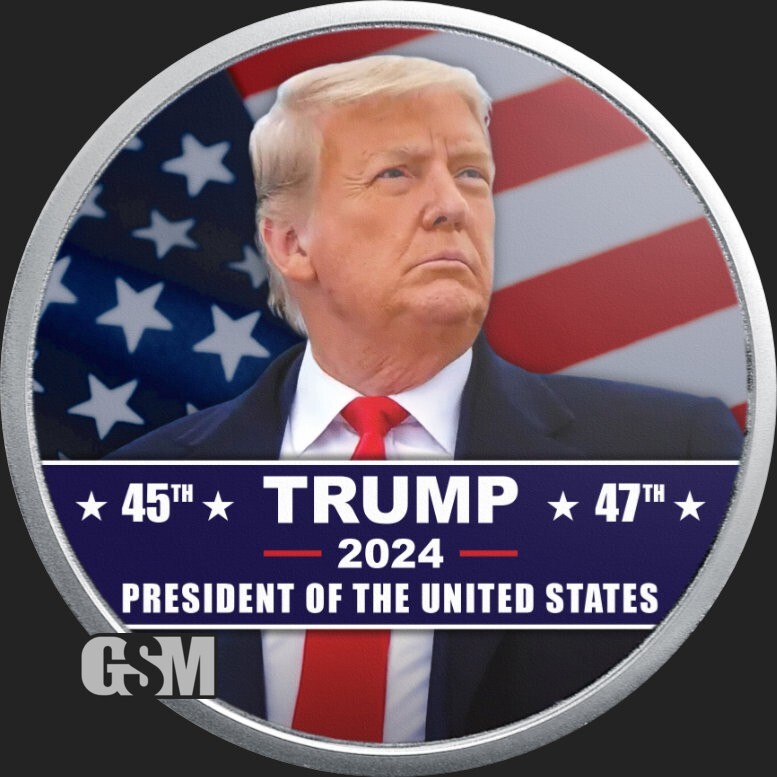 1 oz Trump 2024 COLOR Silver Round in capsule .999 fine Silver