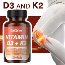 Vitamin K2 (MK7) D3 10,000 IU with Coconut Oil For Strong Bones, Immune Health