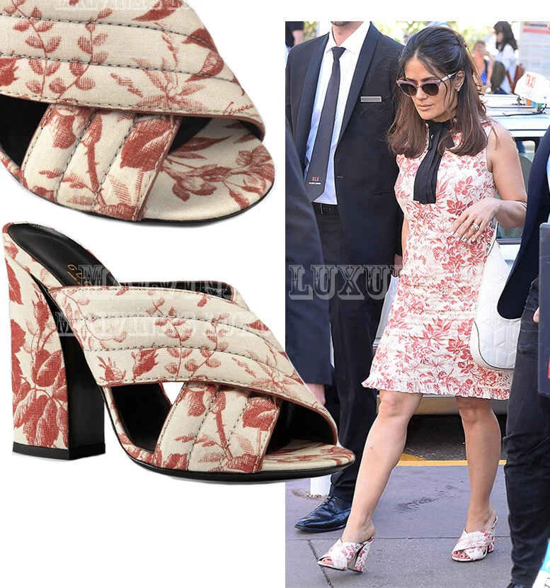 CHAUSSURES GUCCI MULES SANDALES CERISE HERBIER WEBBY CROSSOVER IT 36,5 US 6,5