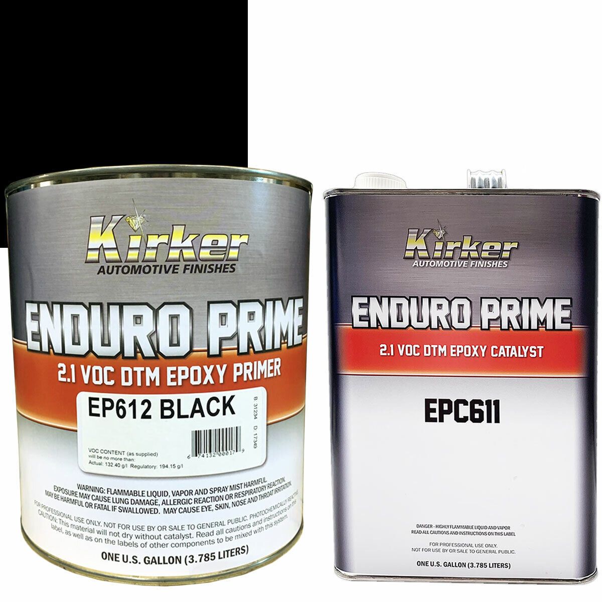 1 Gallon Kirker Enduro Prime Epoxy Black Primer EP612 & Catalyst EPC611 - Auto