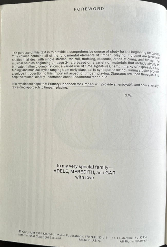 Primary Handbook For Timpani By Garwood Whaley - Image 3 of 4