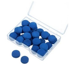 32Pcs Billiard Pool Cue Tips, 13/12mm Blue Leather Pool Stick Replacement Tips