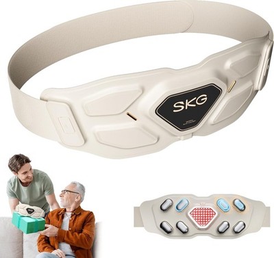 SKG Lower Back Vibrating Massager Adjustable Cordless Heating Pad Infrared