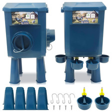Kit Mangiatoia E Abbeveratoio per Galline 8KG/7L – Anti-Parassiti, Valvola Autom