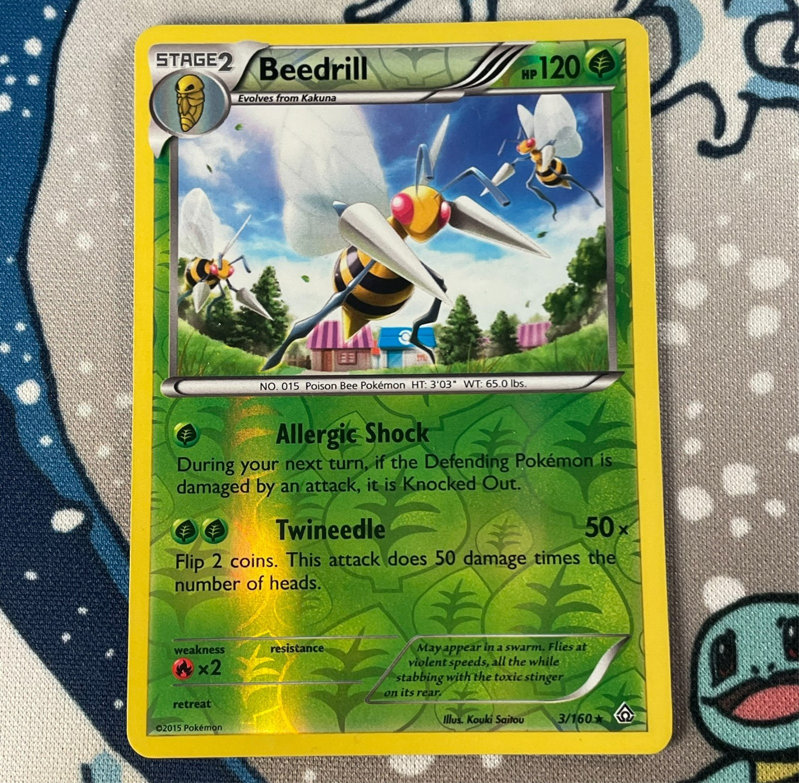 Beedrill 3/160 Reverse Holo Rare XY Primal Clash Pokemon Card 2015 NM/LP