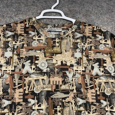 Oilfield Camo Shirt Mens XL Multicolor Oilfield All Over Print Graphic Tee
