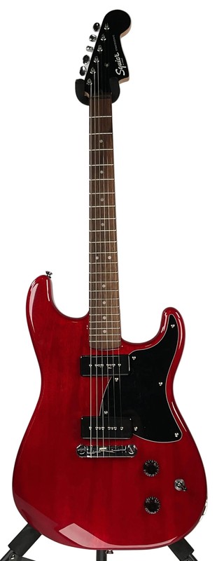 Squier Paranormal Strat-O-Sonic Electric Guitar - Crimson Red Transparent