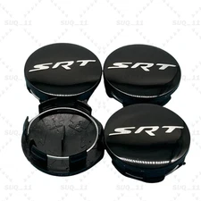 4PCS SET Gloss Black SRT Wheel Center Caps For SRT Hellcat 2015-2022 Rim Covers