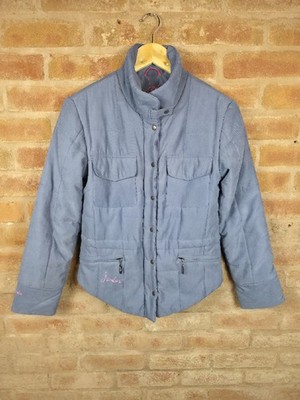Joules Padded Jacket Blue Eclipse Night Shadow Quilted Zip Popper Coat Size 10